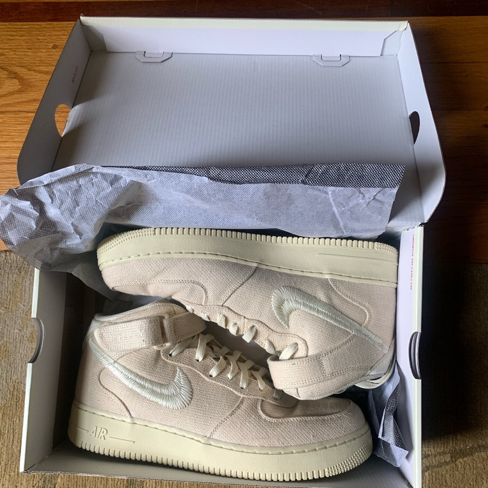 Men’s Size 11 - Nike Stussy x Air Force 1 Mid Fossil